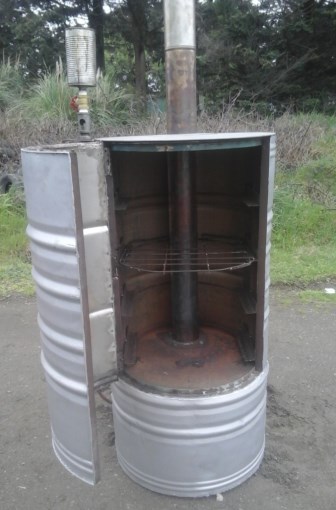 Rocket stove for use with crude
